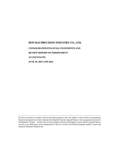 Thumbnail Foxconn (Hon Hai Precision Industry) Half-year Report 2016-h1