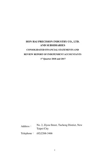 Thumbnail Foxconn (Hon Hai Precision Industry) Quarterly Report 2018-q1