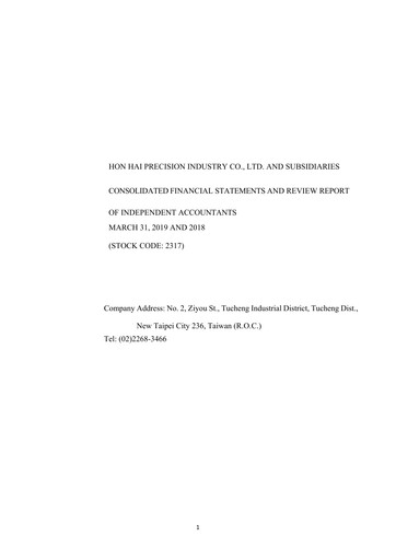 Thumbnail Foxconn (Hon Hai Precision Industry) Quarterly Report 2019-q1