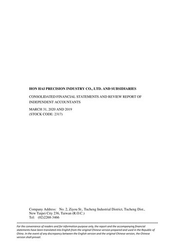 Thumbnail Foxconn (Hon Hai Precision Industry) Quarterly Report 2020-q1