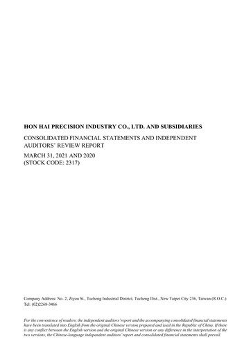 Thumbnail Foxconn (Hon Hai Precision Industry) Quarterly Report 2021-q1