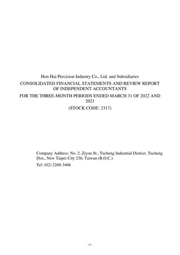 Thumbnail Foxconn (Hon Hai Precision Industry) Quarterly Report 2022-q1