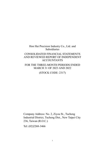 Thumbnail Foxconn (Hon Hai Precision Industry) Quarterly Report 2023-q1
