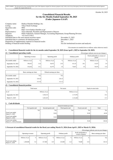 Vorschaubild Hankyu Hanshin Holdings
 Halbjahresbericht fy2026-h1