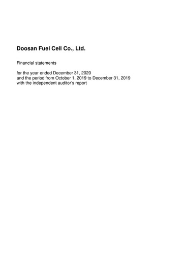 Miniature Doosan Fuel Cell Bilan financier 2019-2020