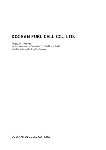 Miniature Doosan Fuel Cell Bilan financier 2021-2022