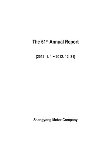 Miniature KG Mobility (SsangYong Motor) Rapport annuel 2012