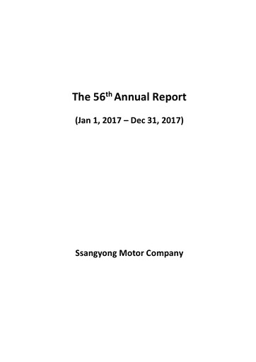 Miniature KG Mobility (SsangYong Motor) Rapport annuel 2017