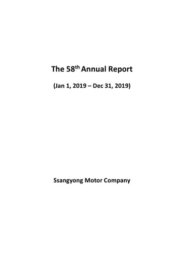 Miniature KG Mobility (SsangYong Motor) Rapport annuel 2019