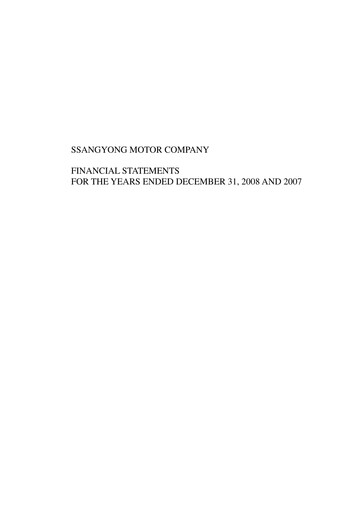 Miniature KG Mobility (SsangYong Motor) Bilan financier 2007-2008