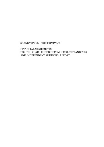 Miniature KG Mobility (SsangYong Motor) Bilan financier 2008-2009