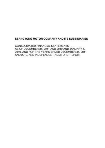 Miniature KG Mobility (SsangYong Motor) Bilan financier 2010-2011