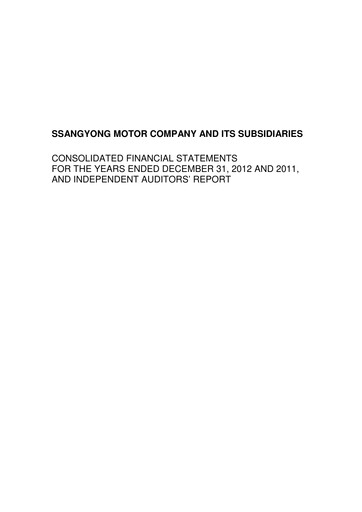 Miniature KG Mobility (SsangYong Motor) Bilan financier 2011-2012