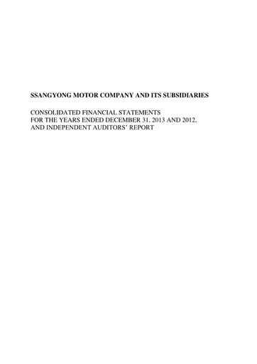Miniature KG Mobility (SsangYong Motor) Bilan financier 2012-2013
