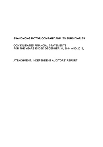 Miniature KG Mobility (SsangYong Motor) Bilan financier 2013-2014