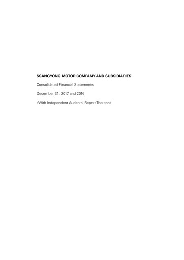 Miniature KG Mobility (SsangYong Motor) Bilan financier 2016-2017
