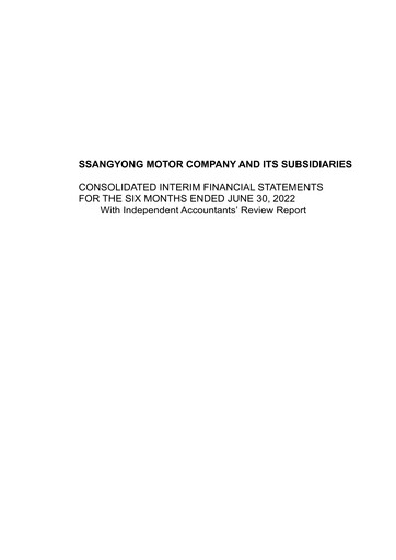 Miniature KG Mobility (SsangYong Motor) Rapport semestriel 2022-h1