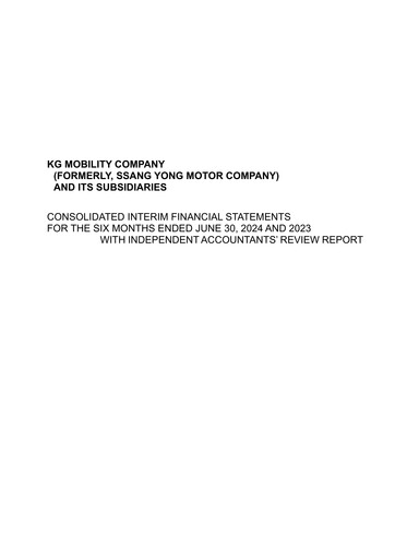 Miniature KG Mobility (SsangYong Motor) Rapport semestriel 2024-h1