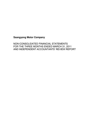 Miniature KG Mobility (SsangYong Motor) Rapport trimestriel 2011-q1