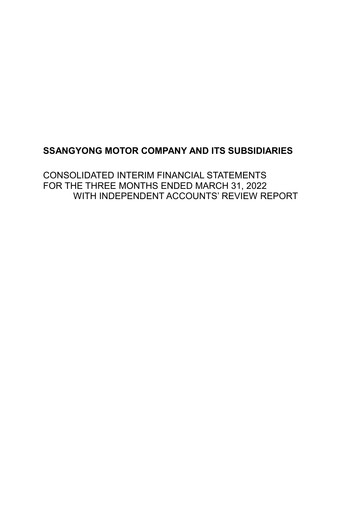 Miniature KG Mobility (SsangYong Motor) Rapport trimestriel 2022-q1