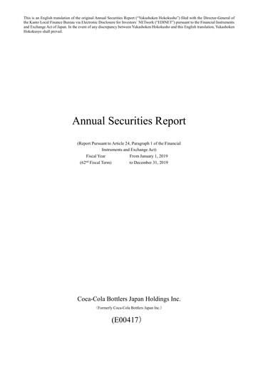 Thumbnail Coca-Cola Bottlers Japan Financial Statement 2019