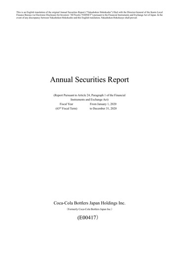 Thumbnail Coca-Cola Bottlers Japan Financial Statement 2020