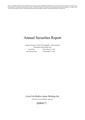 Thumbnail Coca-Cola Bottlers Japan Financial Statement 2021