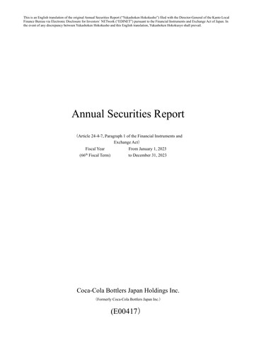 Thumbnail Coca-Cola Bottlers Japan Financial Statement 2023