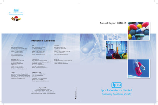 Miniature Ipca Laboratories
 Rapport annuel 2010-2011