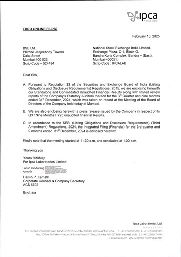 Thumbnail Ipca Laboratories
 Quarterly Report 2024-q3