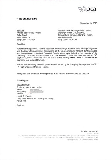 Thumbnail Ipca Laboratories
 Quarterly Report 2025-q2