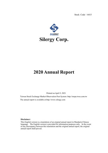 Thumbnail Silergy Annual Report 2020