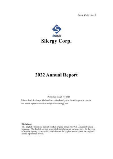 Thumbnail Silergy Annual Report 2022