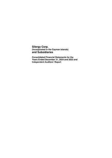 Vorschaubild Silergy Finanzmitteilung 2024