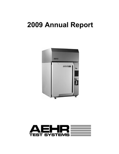 Miniature Aehr Test Systems Rapport annuel 2009