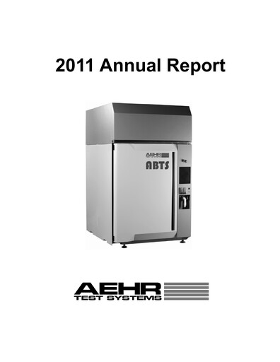 Vorschaubild Aehr Test Systems Jahresbericht 2011