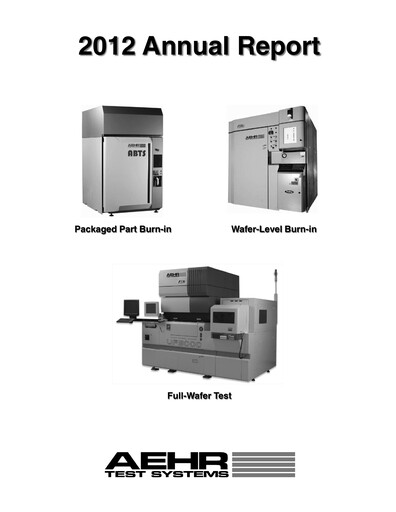 Vorschaubild Aehr Test Systems Jahresbericht 2012