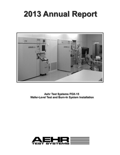 Vorschaubild Aehr Test Systems Jahresbericht 2013