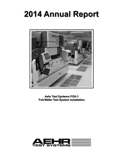 Vorschaubild Aehr Test Systems Jahresbericht 2014