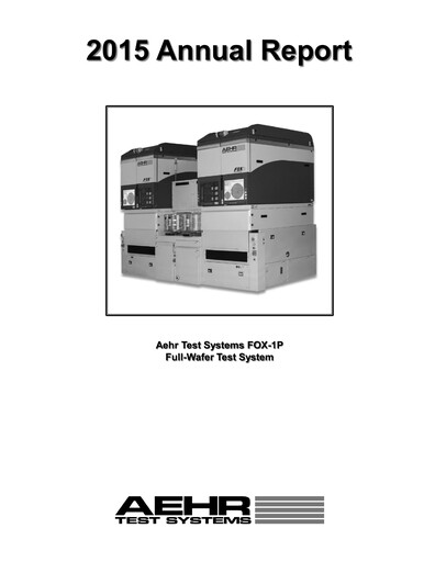 Vorschaubild Aehr Test Systems Jahresbericht 2015