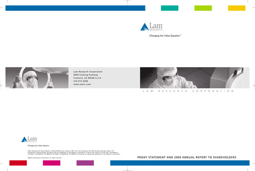 Thumbnail Lam Research Annual Report 2004