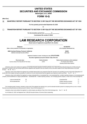 Thumbnail Lam Research Quarterly Report 2026-q1