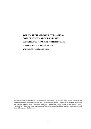 Vorschaubild Synnex Technology International Finanzmitteilung 2024