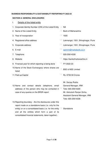 Thumbnail Bank of Maharashtra
 Sustainability Report 2022-2023