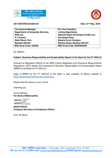 Miniature Bank of Maharashtra
 Rapport de durabilité 2023-2024