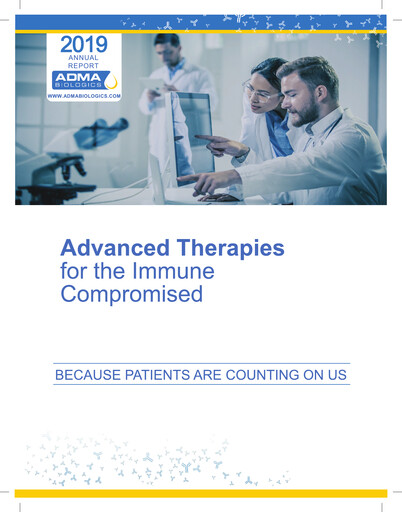 Vorschaubild ADMA Biologics
 Jahresbericht 2019