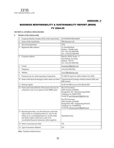 Miniature IFB Industries Rapport ESG 2024-2025