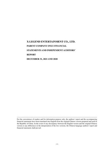 Thumbnail X-Legend Entertainment Financial Statement 2021