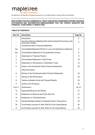 Thumbnail Mapletree Commercial Trust
 Financial Statement 2025-2026