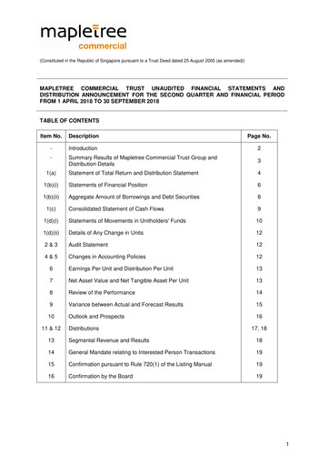 Thumbnail Mapletree Commercial Trust
 Half-year Report 2018-h1